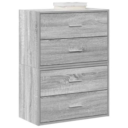 vidaXL 2 db szürke sonoma szerelt fa szekrény 2 fiókkal 60 x 31 x 40cm