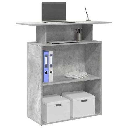 vidaXL recepciós pult betonszürke 100x40x104 cm szerelt fa