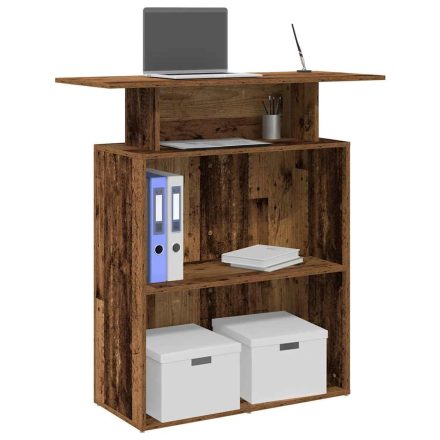 vidaXL recepciós pult antik fa 100x40x104 cm szerelt fa
