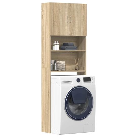 vidaXL sonoma tölgy színű szerelt fa mosógépszekrény 64 x 24 x 190 cm