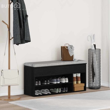 vidaXL fekete szerelt fa cipőpolc 102x30,5x45 cm