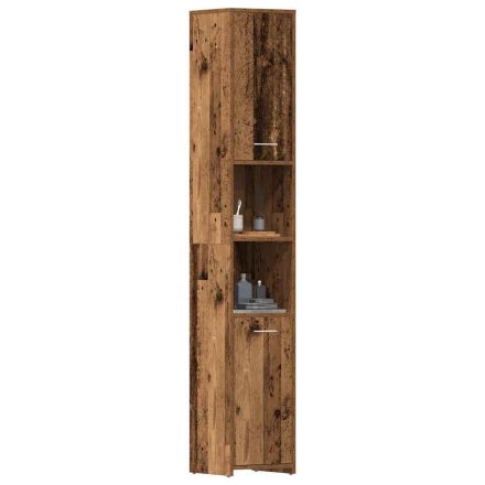 vidaXL antik fa színű szerelt fa fürdőszobaszekrény 30 x 30 x 183,5 cm