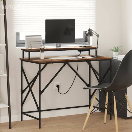 vidaXL Asztal Füstölt tölgy 100 x 50 x 86.5 cm Faanyag
