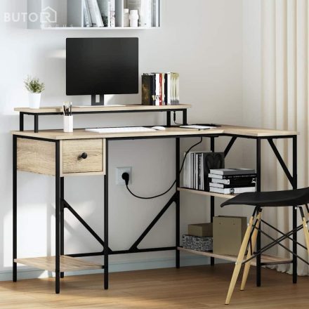 vidaXL Asztal sonoma tölgy 120 x 79 x 86.5 cm Faanyag