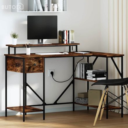 vidaXL Asztal Füstölt tölgy 120 x 79 x 86.5 cm Faanyag