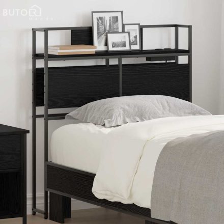 vidaXL Tároló fejtámla fejtámlával tárolóval Musta tammi 75 cm Faanyag