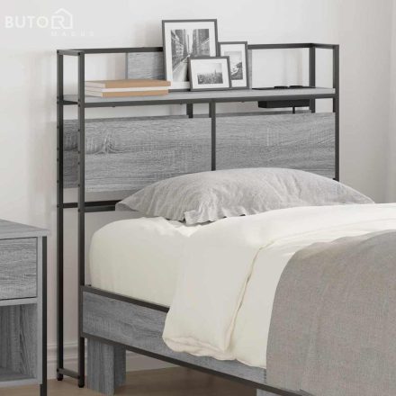 vidaXL Tároló fejtámla fejtámlával Szürke sonoma 75 cm Faanyag