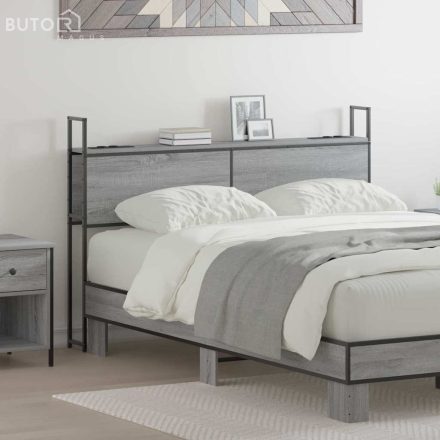 vidaXL Tároló fejtámla fejtámlával Szürke sonoma 150 cm Faanyag