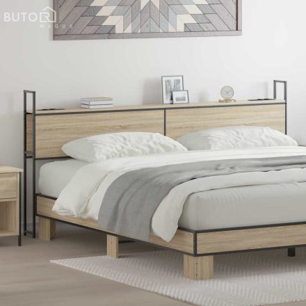 vidaXL Tároló fejtámla fejtámlával sonoma tölgy 180 cm Faanyag