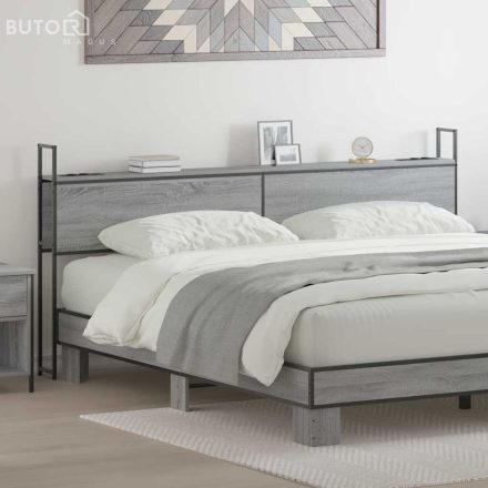 vidaXL Tároló fejtámla fejtámlával Szürke sonoma 180 cm Faanyag