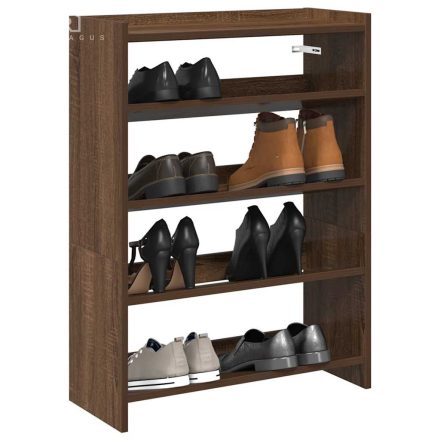 vidaXL barna tölgy színű szerelt fa cipőtartó 60x25x81 cm