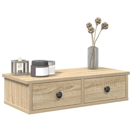 vidaXL Falipolc fiókokkal sonoma tölgy 60x25x15 cm műszaki fa