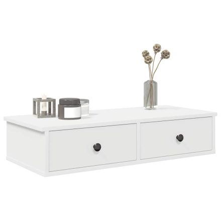 vidaXL Falipolc fiókokkal fehér 80x34x17 cm műszaki fa
