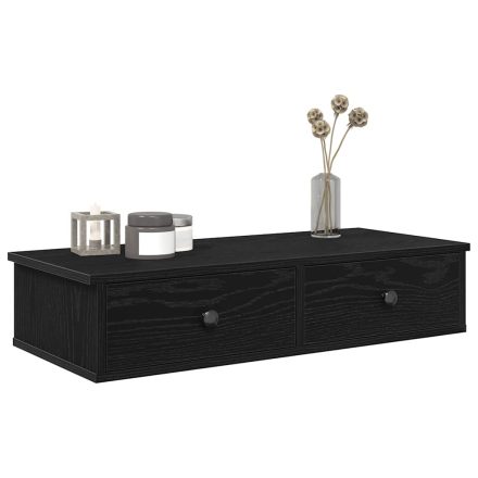 vidaXL Falipolc fiókokkal fekete 80x31x17 cm műszaki fa