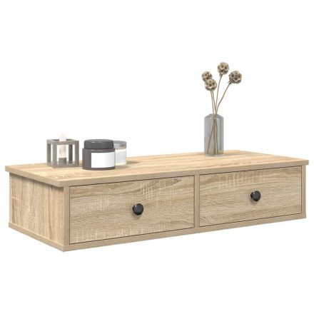 vidaXL Falipolc fiókokkal sonoma tölgy 80x34x17 cm műszaki fa