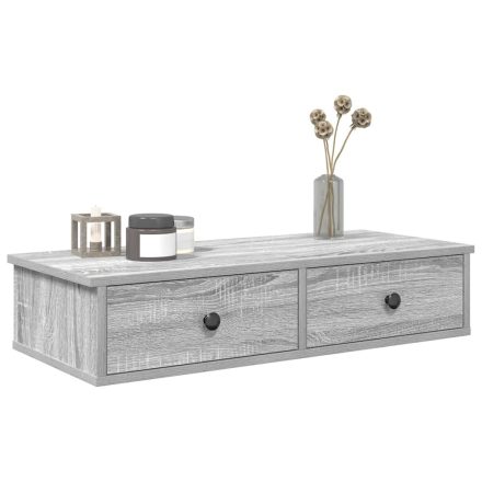 vidaXL Falipolc fiókokkal szürke sonoma 80x31x17 cm műszaki fa