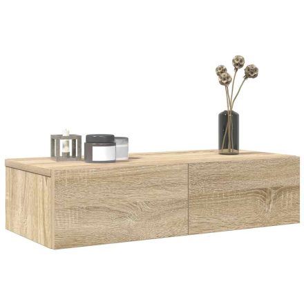 vidaXL Falipolc fiókokkal sonoma tölgy 60x26,5x15 cm műszaki fa