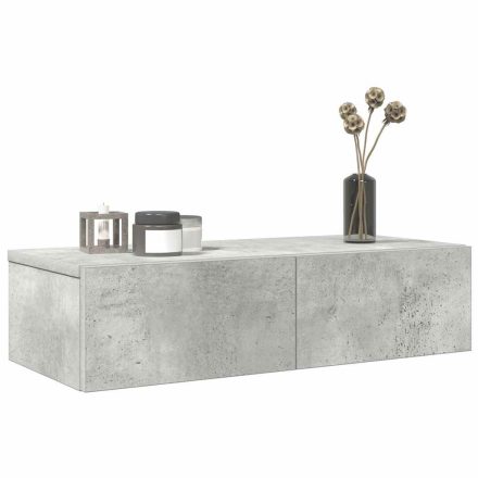 vidaXL Falipolc fiókokkal betonszürke 60x26,5x15 cm műszaki fa