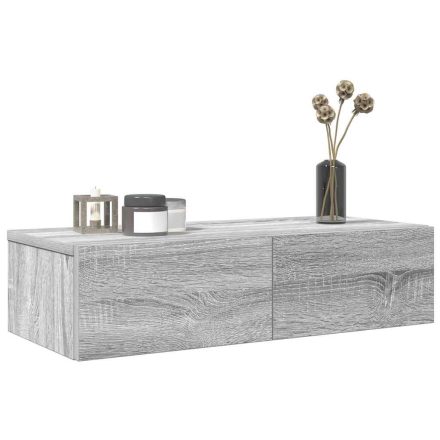 vidaXL Falipolc fiókokkal szürke sonoma 60x26,5x15 cm műszaki fa