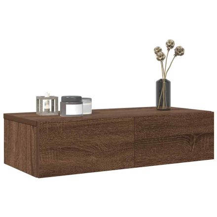 vidaXL Falipolc fiókokkal barna tölgy 60x26,5x15 cm műszaki fa