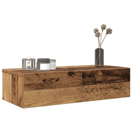 vidaXL Falipolc fiókokkal régi fa 60x26,5x15 cm műszaki fa