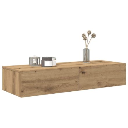 vidaXL Falipolc fiókokkal artisian tölgy 100x36x19 cm műszaki fa