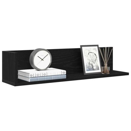 vidaXL 2 db fekete szerelt fa fali polc 75 x 16,5 x 16,5 cm