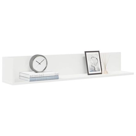 vidaXL 2 db fehér szerelt fa fali polc 100 x 16,5 x 16,5 cm