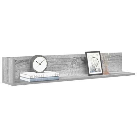 vidaXL 2 db szürke sonoma színű szerelt fa fali polc 100x16,5x16,5 cm