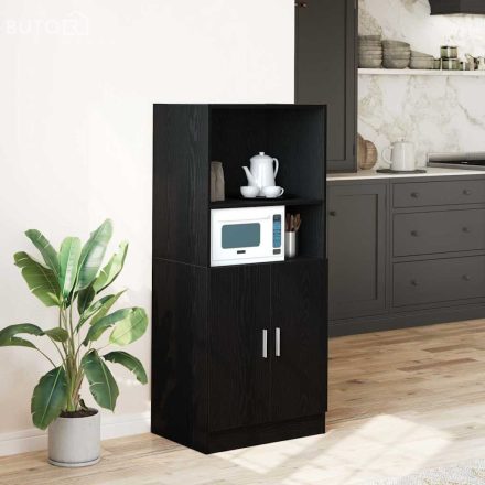 vidaXL fekete szerelt fa konyhaszekrény 57 x 41,5 x 131,5 cm