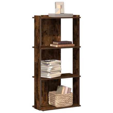 vidaXL Könyvespolc 3 szintes füstölt tölgy 60x30x120 cm Műfűrészáru