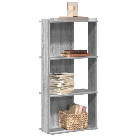 vidaXL 3 szintes szürke sonoma szerelt fa könyvespolc 60 x 30 x 120 cm