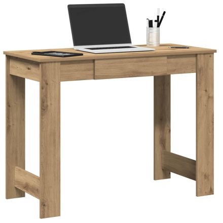 vidaXL kézműves tölgy színű szerelt fa íróasztal 100x45x75 cm