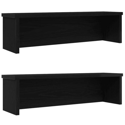 vidaXL Konyhai állványok egymásra rakható 2 db Fekete 50x15x16 cm