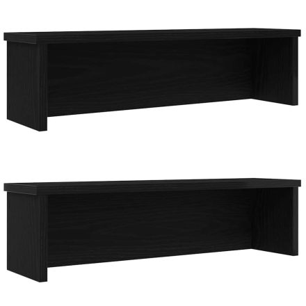 vidaXL Konyhai állványok egymásra rakható 2 db Fekete 60x15x16 cm