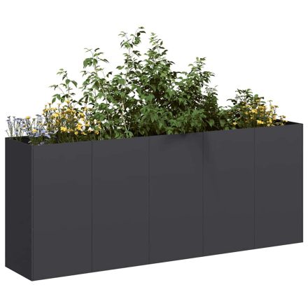 vidaXL ültetvény fekete 200x40x80 cm hidegen hengerelt acélból