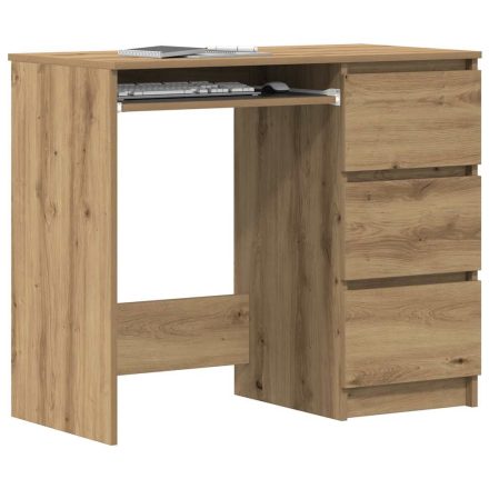 vidaXL kézműves tölgy színű szerelt fa íróasztal 90x45x76 cm