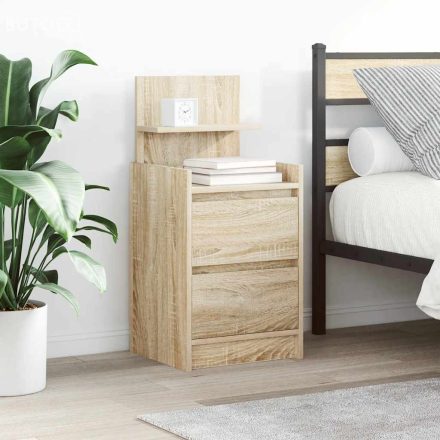 vidaXL 2 db sonoma tölgy színű éjjeliszekrények 2 fiókkal 38x34x80 cm