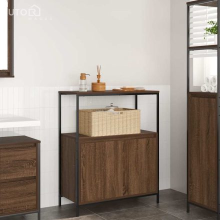 vidaXL barna tölgy fürdőszobaszekrény polcokkal 76,5x35x95 cm