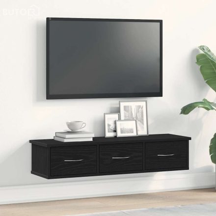 vidaXL fekete tölgy színű szerelt fa faliszekrény 88x26x18,5 cm