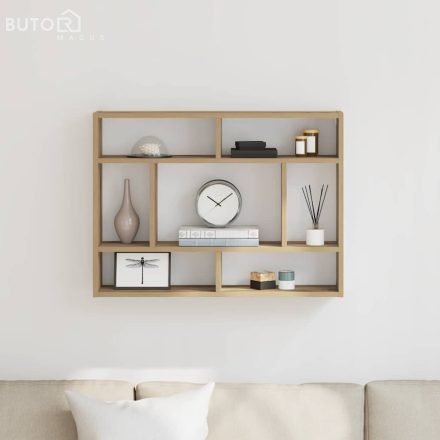 vidaXL kézműves tölgy színű szerelt fa fali polc 75 x 16 x 55 cm