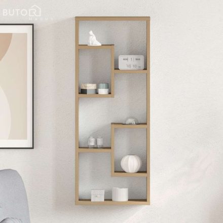 vidaXL kézműves tölgyfa fali polc 36 x 16 x 90 cm redőzött fa
