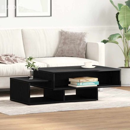 vidaXL fekete tölgyszínű szerelt fa dohányzóasztal 105x55x32 cm