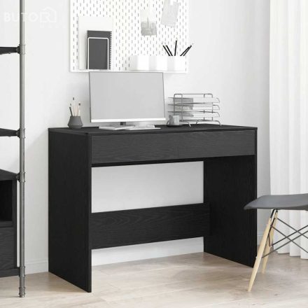 vidaXL fekete tölgyszínű szerelt fa íróasztal 101x50x76,5 cm