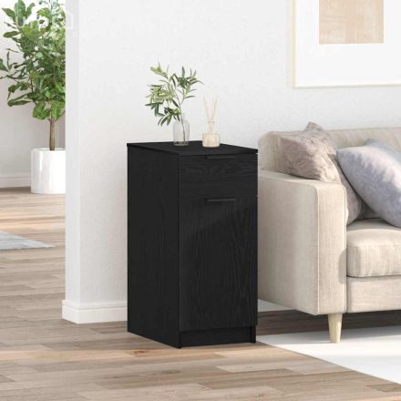 vidaXL Fiókos szekrény fekete tölgy színben - 33x50x75 cm - Műgyantából készült