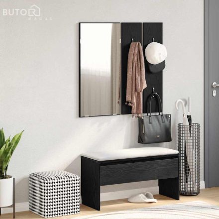 vidaXL Előszobabútor Készlet 4 pcs Musta tammi 80 x 30.5 x 40 cm