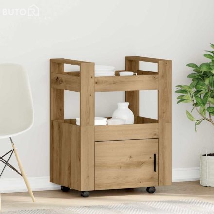 vidaXL Konyhai kocsi kézműves tölgy 60 x 45 x 80 cm Faanyag