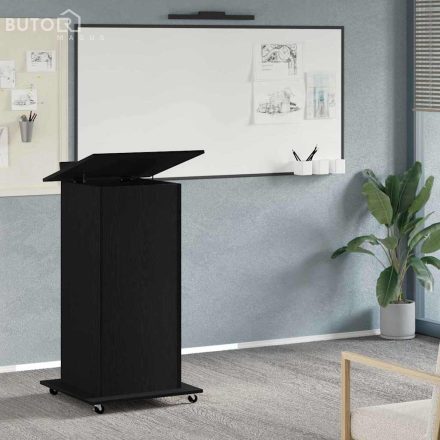 vidaXL Pódium fiókkal polcokkal Musta tammi 55 x 55 x 107 cm Faanyag