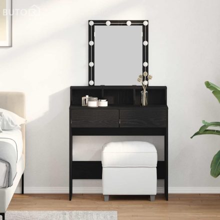 vidaXL Sminktükör fiókkal Musta tammi 80 x 41 x 144,5 cm Faanyag