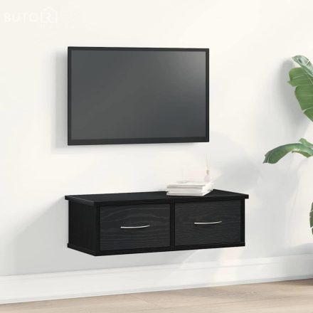 vidaXL Fali Szekrény fiókkal Musta tammi 60 x 26 x 18,5 cm Faanyag